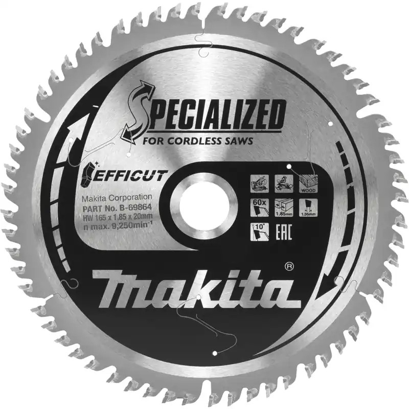 Zertifiziert Makita B-69864 EFFICUT Sägeb.165x20x60Z