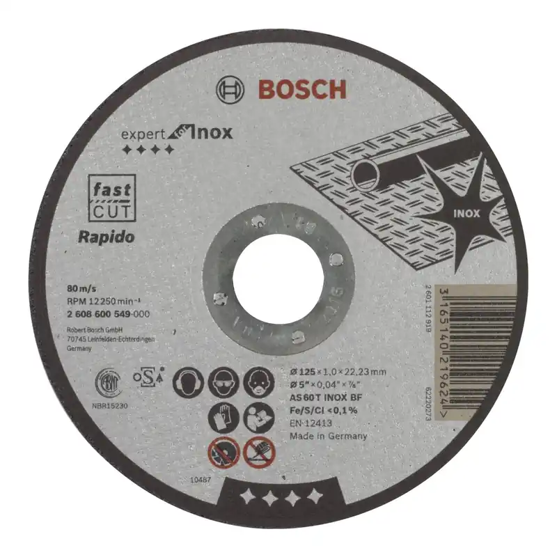 Bosch Trennscheibe INOX Rapido gerade 1,0x125mm Garantierte Lieferung