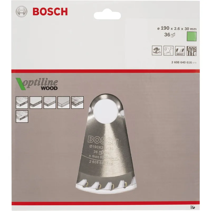 Neue Ware Bosch Kreissägeblatt OP WO H 190x30-36