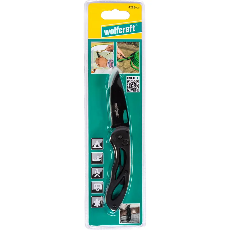Neue Ware Wolfcraft Klappmesser mit glatt geschliffener Klinge 70 mm