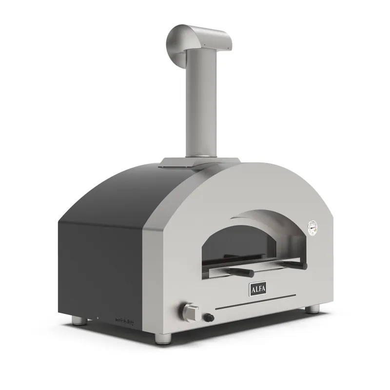 Letzte Chance Alfa Forni Futuro 2 Pizze Hybrid Silber Schwarz