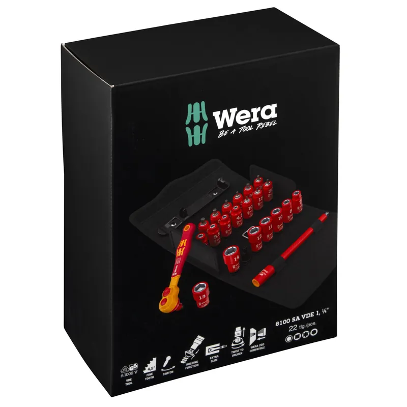 Beliebt Wera 8100 SA VDE 1 Zyklop Knarrensatz 1/4"