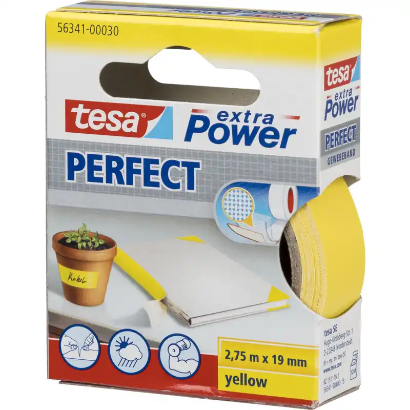 Schnäppchen Tesa Gewebekleb. 2,75m x 19mm extra Power gelb 56341