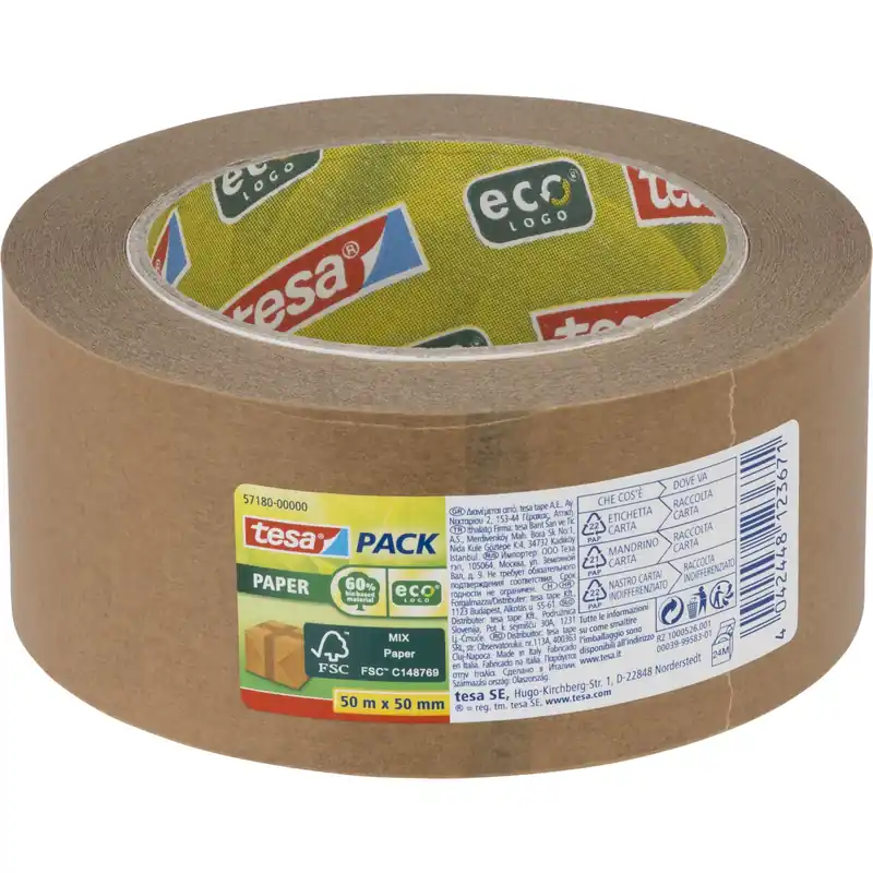 Neu Im Sortiment Tesa Packband 50m x 50mm Paper eco braun 57180