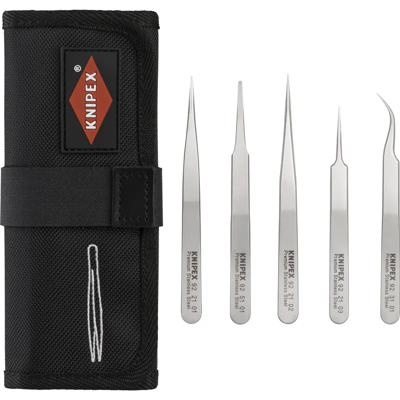 Zertifiziert KNIPEX Präzisionspinzetten-Set, 5tlg