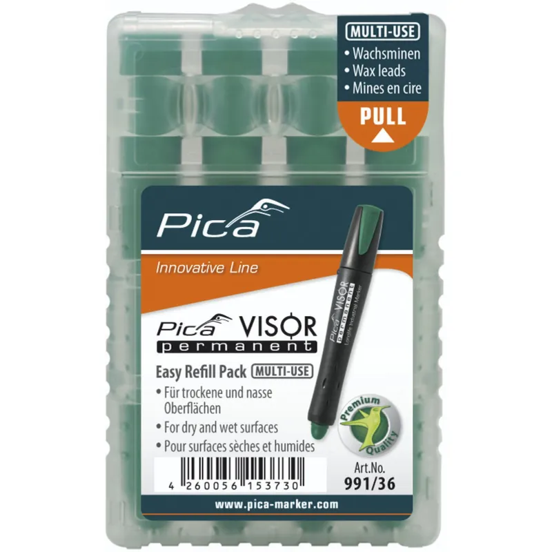 Expressversand Pica VISOR permanent Ersatzminen -Sets, grün