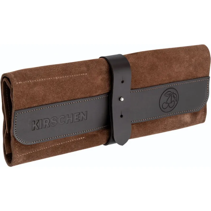 Neue Ware Kirschen Veloursleder-Rolltasche leer