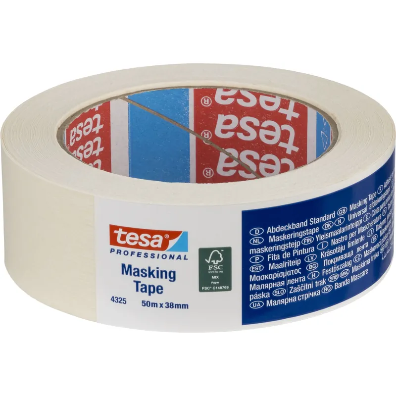 Bestseller Tesa Kreppband 50m x 38mm Stand.Prof. weiß 04325