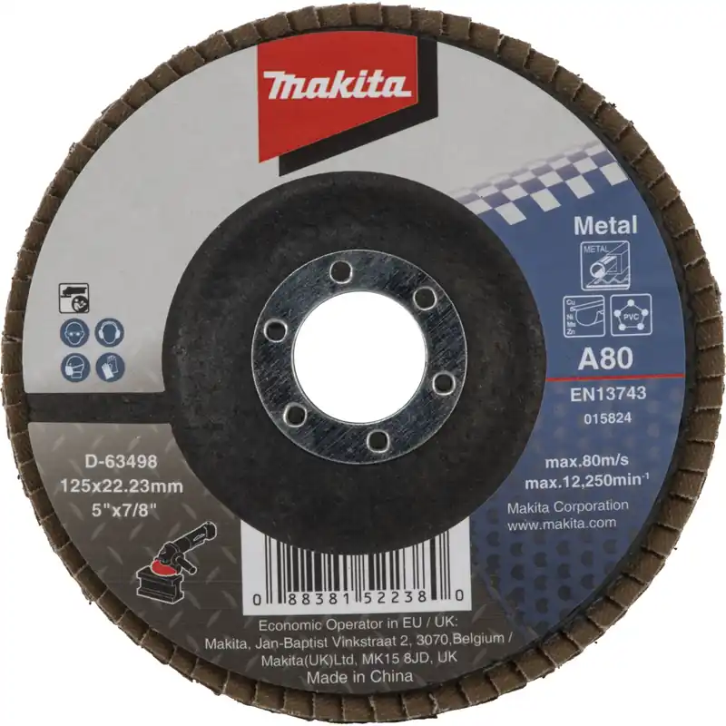 Geprüft Makita Fächerschleifscheibe 125mm A80