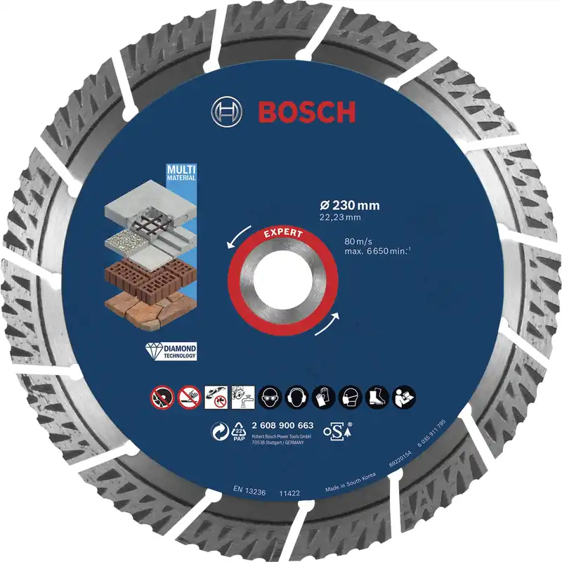 Zertifiziert Bosch EXPERT Multi Material Diamant 230x22.23x2.4x15