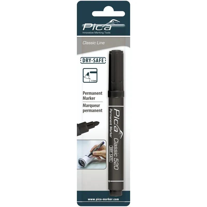 Zertifiziert Pica Permanentmarker 1-4mm, Rund spitze, schwarz / SB