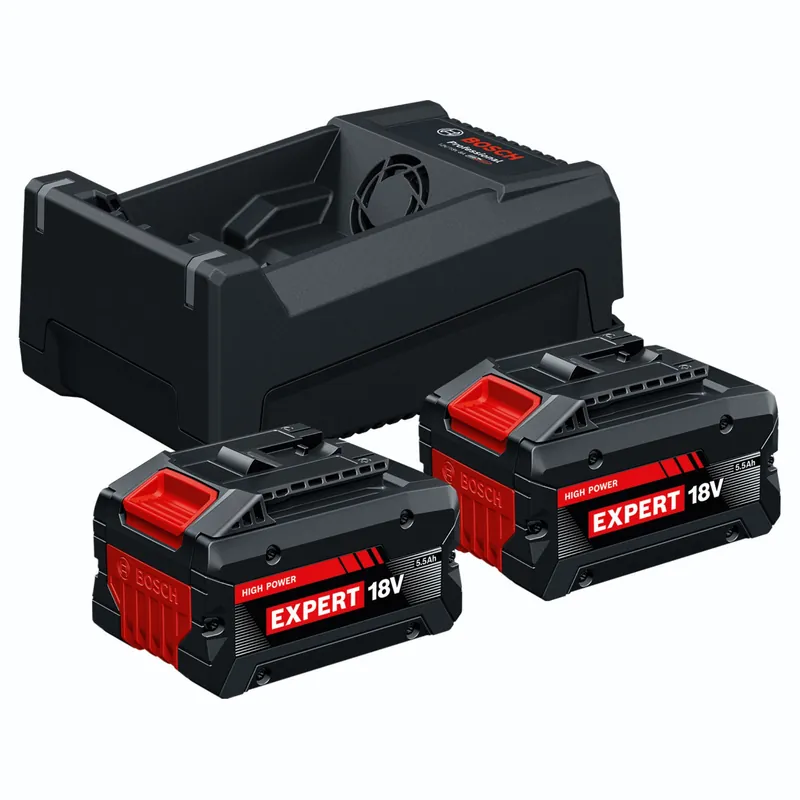 Bosch Starter-Set 2x EXBA18V-55 GAL12V/18V-80 Schneller Versand