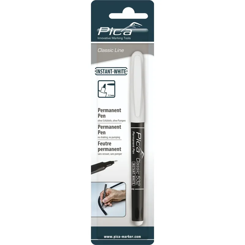 Abverkauf Pica Permanentmarker INSTANT white, Rundsp 1-2mm / SB
