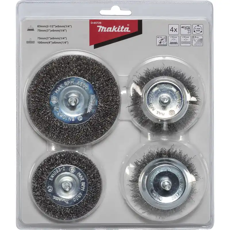 Neuheit Makita Rundbürsten-Set 4tlg. Stahl