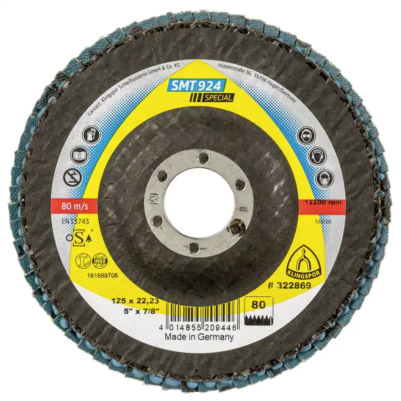 Highlight Klingspor SMT 924 Schleifmop- teller 125x22,23 mm Korn 80 gew