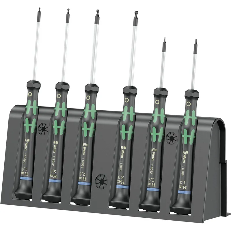 Neu Wera 2052/6 Elektroniker Schraubendrehersatz + Rack