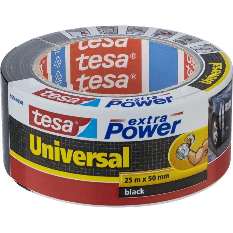 Beliebt Tesa Gewebekleb. 25m x 50mm extra Power schwarz 56388