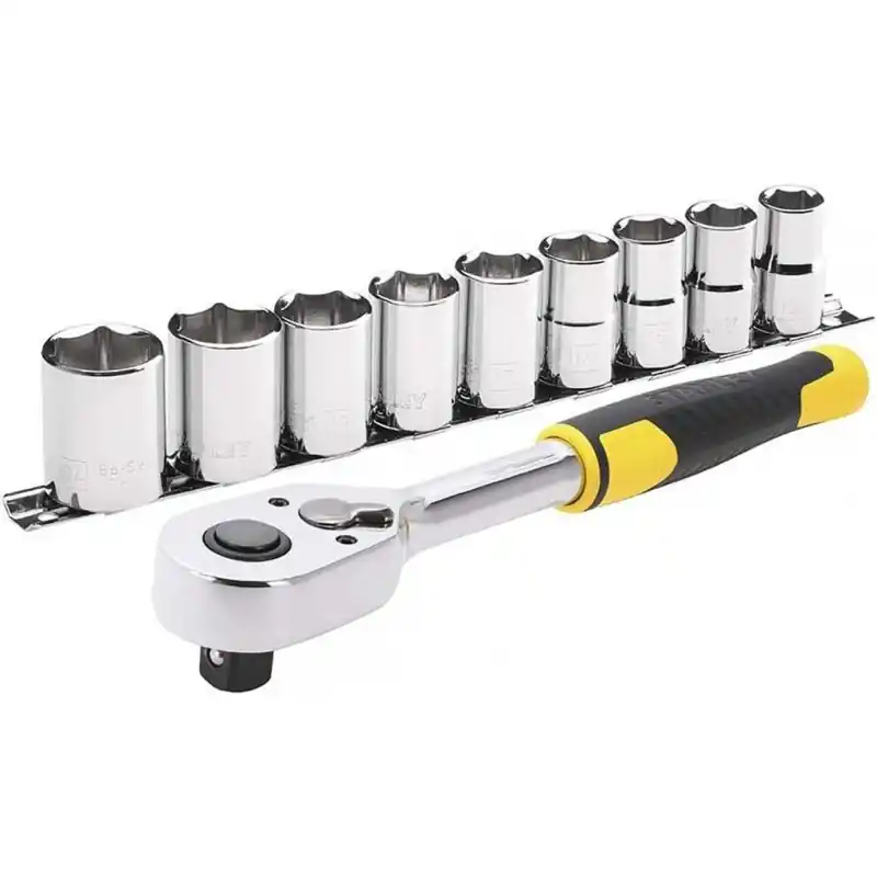 Begrenztes Angebot Stanley STMT82671-0 Steckschlüsselsatz mit Ratsche 1/2", 72 Zähne, 10-teilig