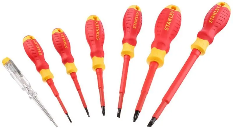 Zertifiziert Stanley STHT60031-0 VDE-Schraubendreher-Satz (Schlitz+PZ+Tester), 7-teilig