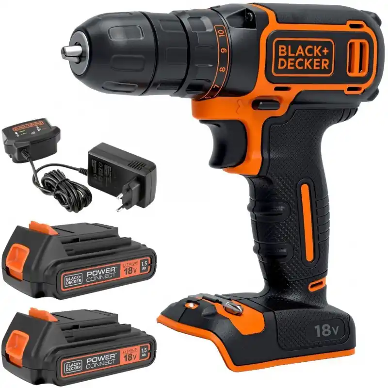 Black & Decker BDCDC18B-QW Akku-Bohrschrauber (30Nm/18V/2x1,5Ah) Preisknaller