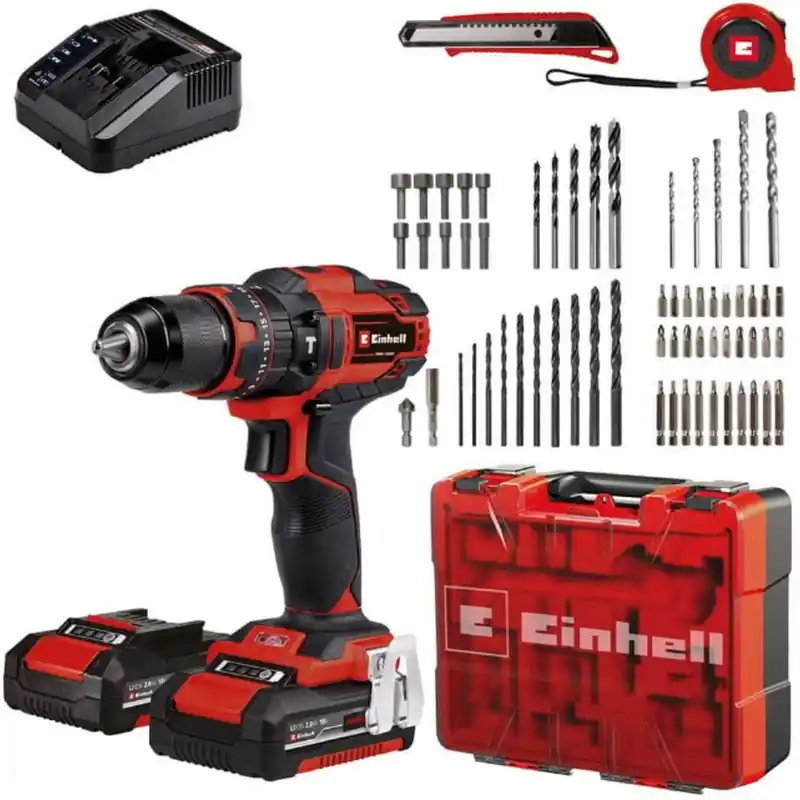 Einhell TE-CD 18/40 Li-i +64 Akku-Schlagbohrschrauber (40Nm/18V/2x2,0Ah) koffer 4513992 Schneller Versand