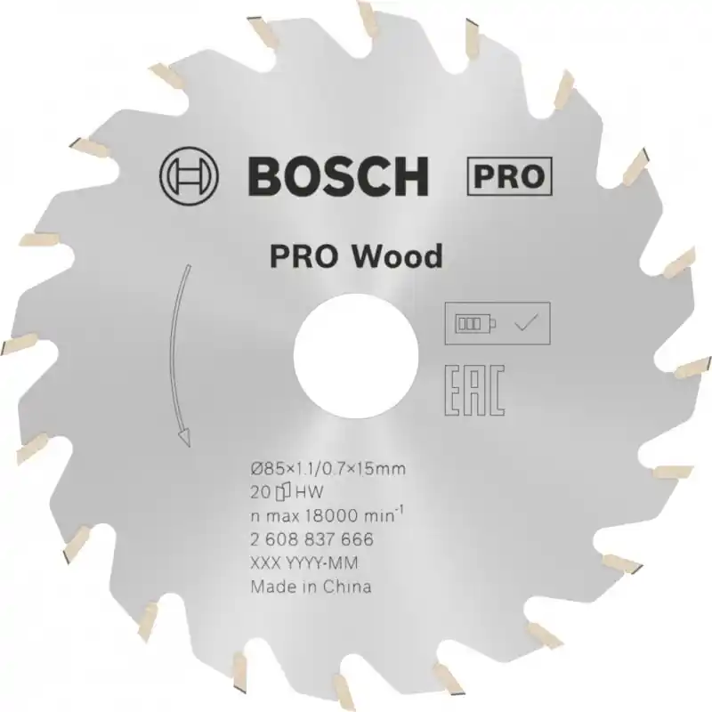 Jetzt Bestellen BOSCH PRO Wood cordless Kreissägeblatt, 85 x 1,1 x 15 mm 2608837666