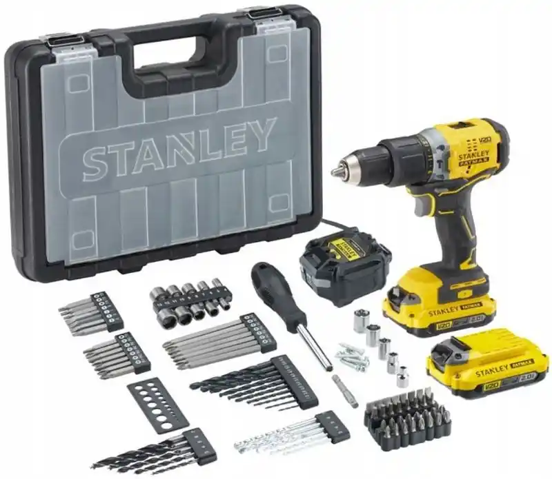 Stanley SFMCD715D2A-QW FatMax V20 Akku-Schlagbohrschrauber 18V mit 100 Zubehörteilen Sale