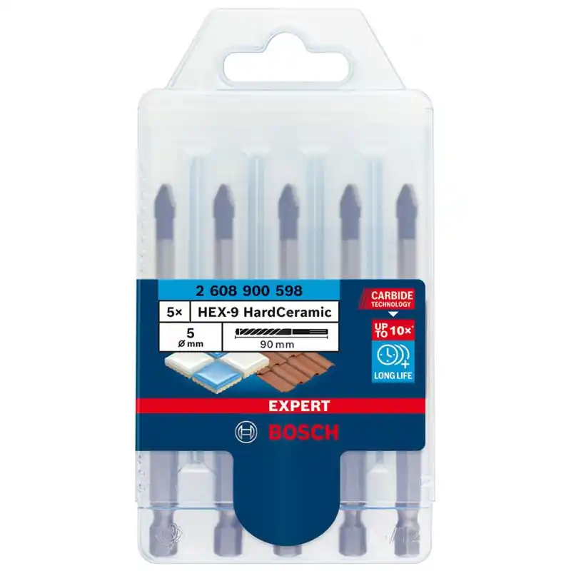 BOSCH EXPERT HEX-9 HardCeramic Dachziegel-Bohrer-Set, 5 mm, 5-tlg. 2608900598 Online Kaufen