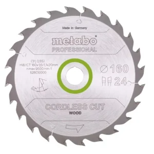 METABO Sägeblatt 160 x 20 mm, 24 Zähne, 22° CordlessCutProf 628030000 Sofort Bestellen