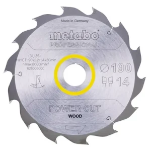 Direkt Vom Hersteller METABO Sägeblatt Power Cut Wood 190 x 30 mm, 14 Zähne, 25° 628005000