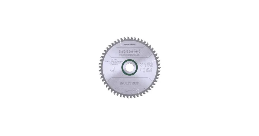 METABO Sägeblatt „multi cut – professional“, 152 x 20 mm, 54 Zähne, 5° neg 628070000 Must-Have