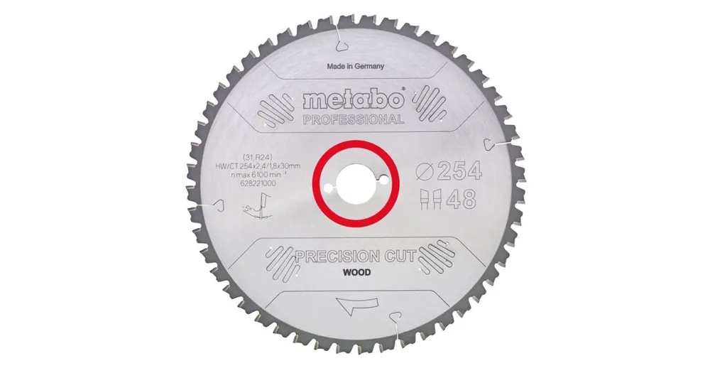 Direkt Vom Hersteller METABO Sägeblatt „Präzisionsschnitt Holz – Profi“, 250 x 30 mm, 60 Zähne, 5° negativ 628048000