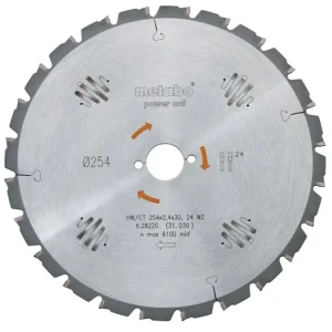 Versand Am Gleichen Tag METABO Sägeblatt „Power Cut Holz – Profi“, 250 x 30 mm, 24 Zähne, 25° 628012000