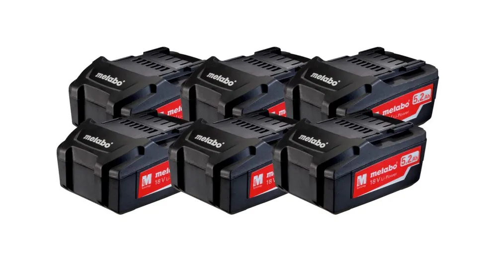 Geprüft METABO Akkupack Li-Power Li-Power 18 V/5,2 Ah (6 Stück) 625152000
