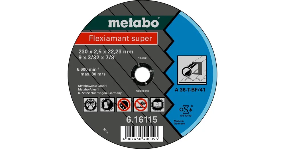 METABO Trennscheibe - Stahl, Blech-FLEXI 230x2,5x22,2 616115000 Jetzt Kaufen