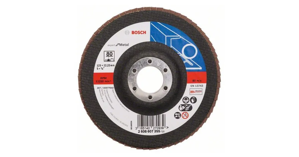 Top-Preis BOSCH Fächerschleifscheibe X551, Expert for Metal D = 125 mm; G = 40, gebrochen 2608607353
