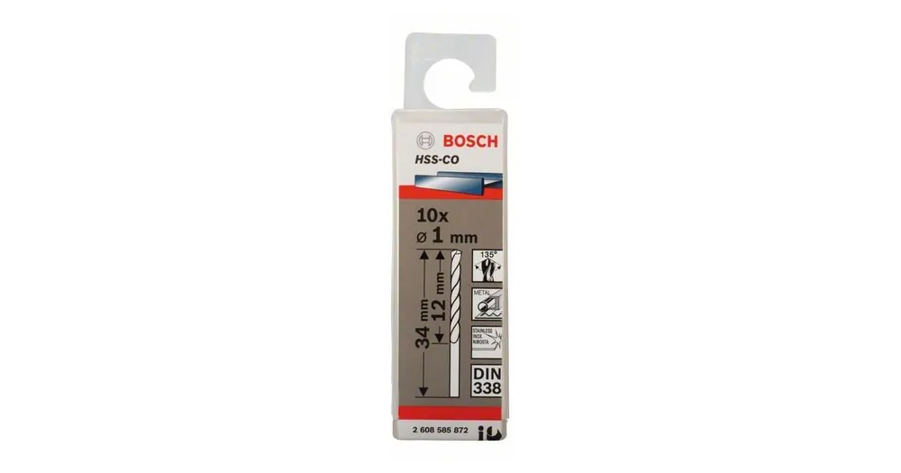 Sale BOSCH Metallbohrer HSS-Co, DIN 338 1 x 12 x 34 mm (10 Stück) 2608585872