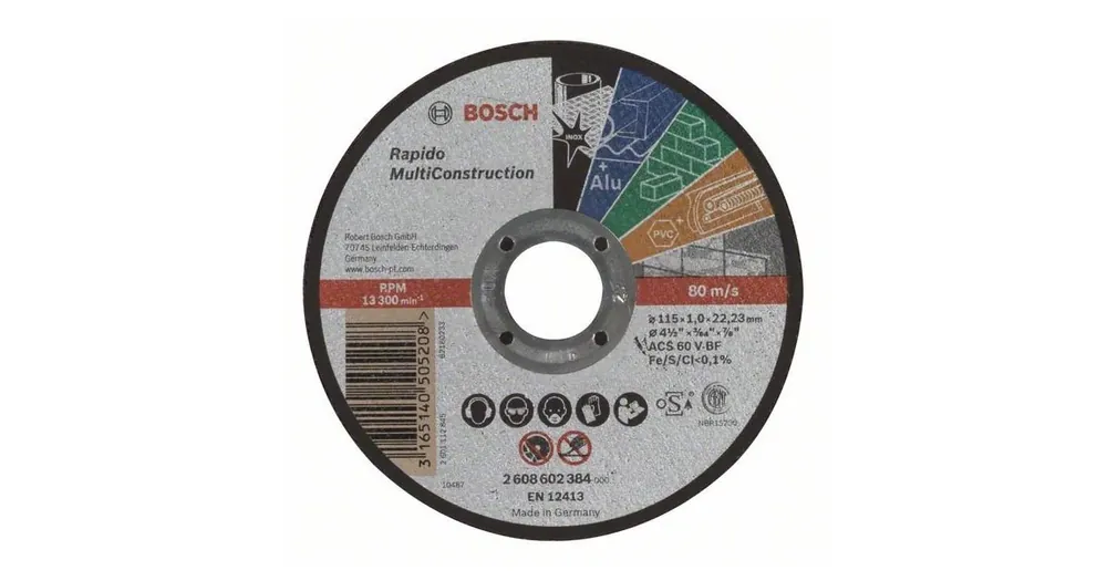 BOSCH Trennscheibe gerade Rapido Multi Construction ACS 60 V BF, 115 mm, 1,0 mm 2608602384 Ausverkauf