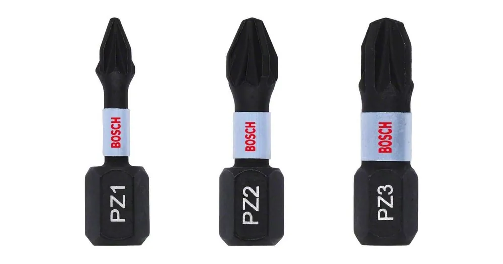 Rabatt BOSCH Satz PZ1, PZ2, PZ3 Bits 25 mm, 3 Stück 2608522471