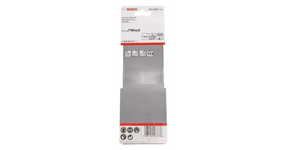BOSCH 3-teiliges Schleifband-Set X440 75 x 457 mm, 150 2608606037 Top-Seller