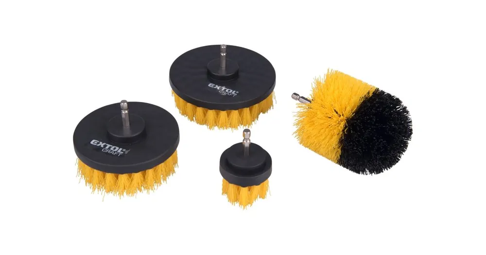Extol Craft Bohrmaschinen-Reinigungsbürsten-Set, 4-teilig, Schaft 1/4" x 25 mm 904000 Markenprodukt