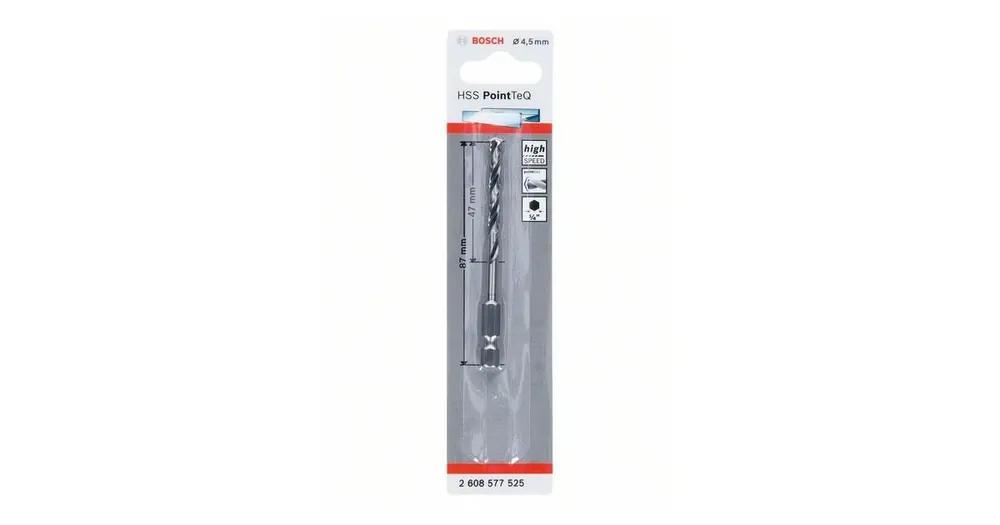 Angebot BOSCH Bohrer für Metall HSS PointTeQ HEX mit 6-Punkt-Schaft; 4,5 mm 2608577525
