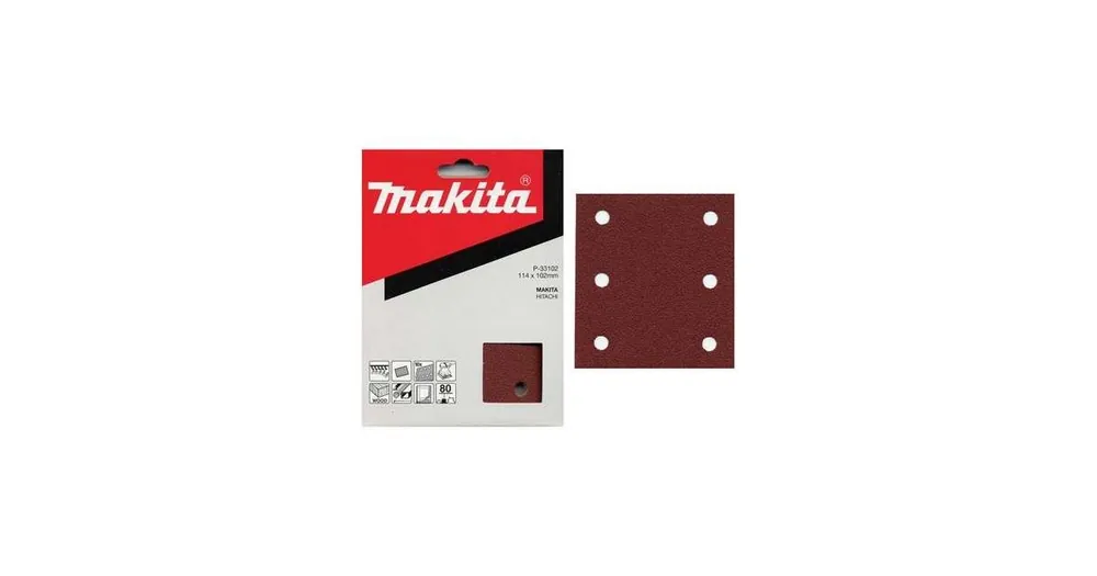 Markenware MAKITA Schleifpapier 102x114 mm 6 Löcher K100, 10 Stück P-33118