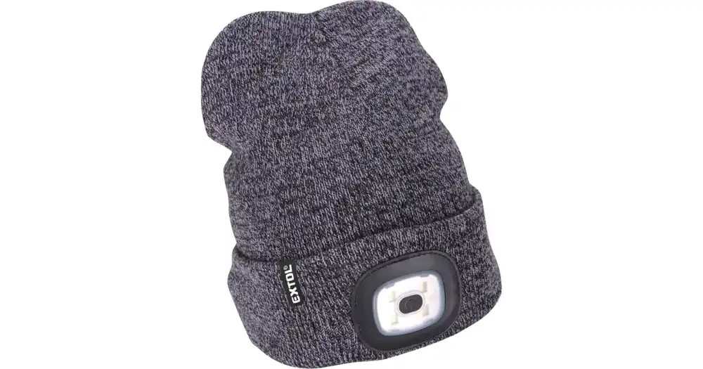 Extol Helm mit Stirnlampe 4x45lm, USB-Ladefunktion, grau/schwarz, Einheitsgröße 43462 Super-Preis