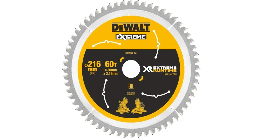 DeWALT Sägeblatt (ideal für FLEXVOLT Sägen), 216 x 30 mm, 60 Zähne DT99570 Kracherpreis