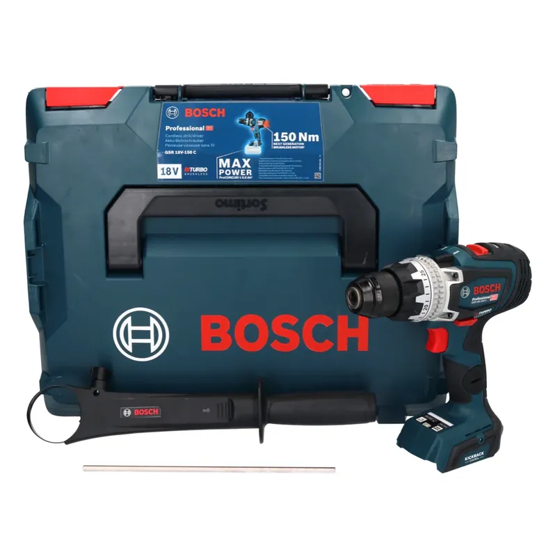 Zertifiziert Bosch GSR 18V-150 C Professional Akku Bohrschrauber 18 V 150 Nm ( 06019J5002 ) Biturbo Brushless + L-Boxx - ohne Akku, ohne Ladegerät