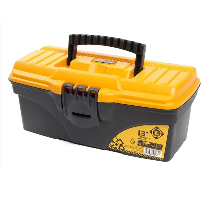 Markenware FORTE Tools Toolbox in 16,5x13,6x32 cm, Werkzeugkoffer, Koffer mit Metall-Laschen und internen Organizer, herausnehmbar, abschließbar ( 000051144545 )