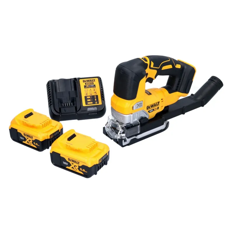 DeWalt DCS 334 P2 Akku Pendelhub Stichsäge 18 V Brushless + 2x Akku 5,0 Ah + Ladegerät Neu