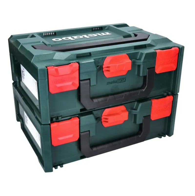Neue Ware Metabo metaBOX 145 Set 2x System Werkzeug Koffer Stapelbar 396 x 296 x 145 mm + 2x Universaleinlage