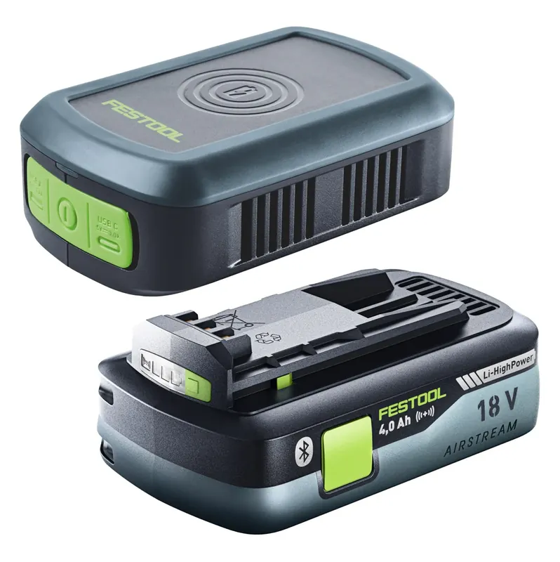 Festool PHC 18 Handy Ladestation Induktionsladung / USB-A / USB-C + 1x Akku 4,0 Ah Geprüft
